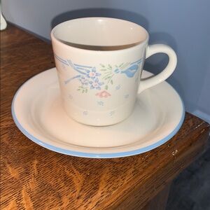 Corningware Mug & Saucer in Symphony Flower - Microwave safe